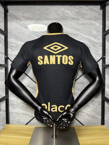 25-26 Santos black with sponsor player version Jersey (S-2XL)