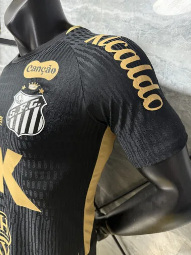 25-26 Santos black with sponsor player version Jersey (S-2XL)