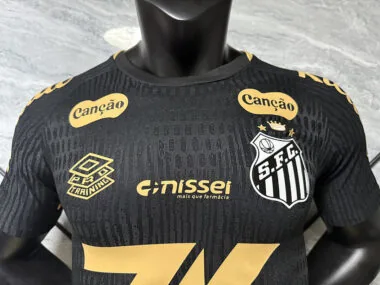 25-26 Santos black with sponsor player version Jersey (S-2XL)