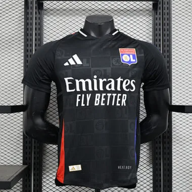 Maillot noir de l'équipe de Lyon (à l'extérieur) des saisons 24-25, version joueur