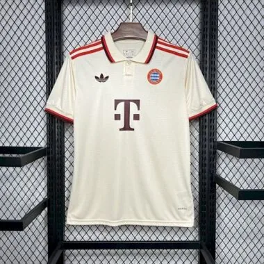 Camisa branca de terceiro jogo fora de casa do Bayern 24-25