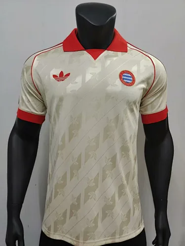 Camisola do Bayern, modelo retro, versão jogador, 24-25, branca