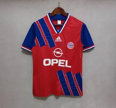 93-94 Bayern de Munique - equipamento de casa vermelho/azul