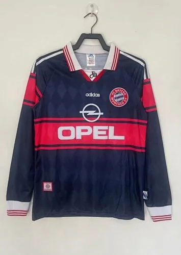 Camisa retro de manga comprida do Bayern para jogos em casa, época 97-98