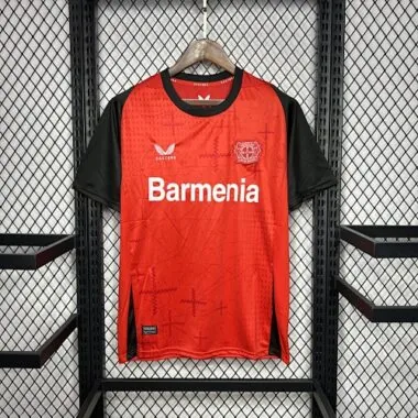 Camisa de futebol do Bayer 04 Leverkusen para jogos em casa, n.º 24-25