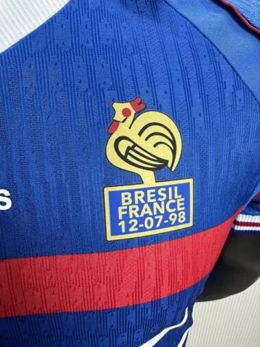 Retro France 1998 Home Player Version jersey