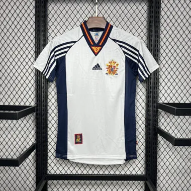 1998 Spain away white retro jersey
