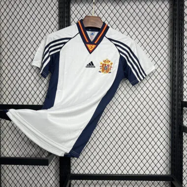 1998 Spain away white retro jersey