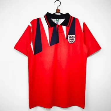 1992 Egland away red retro jersey