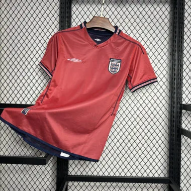 2002 England Away Retro Jersey (Double-sided)