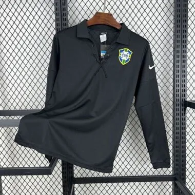 2004 Brazil Black Special long sleeve retro jersey