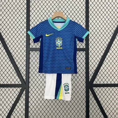 2024 Brazil away blue kid kit