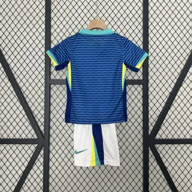2024 Brazil away blue kid kit