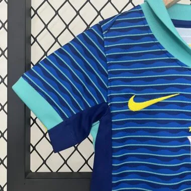 2024 Brazil away blue kid kit