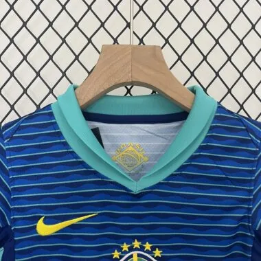 2024 Brazil away blue kid kit