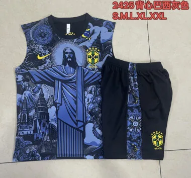 24-25 Brazil Blue Jesus Vest Suit