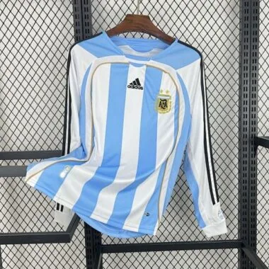 Argentinië thuiswedstrijdshirt met lange mouwen, retro-uitvoering, 2006