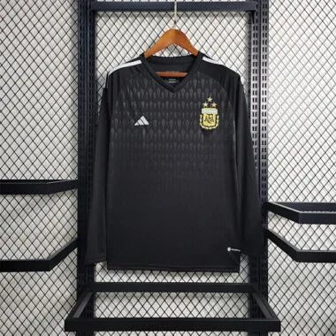 2023 Argentijns zwart shirt met lange mouwen, maat S-XXL