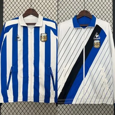 2024 Argentinië blauw-witte omkeerbare windjack