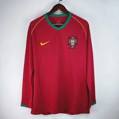 2006 Portugal home red long sleeve retro jersey