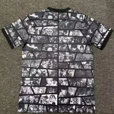Camiseta de anime de Japón en gris y negro, tallas 24-25
