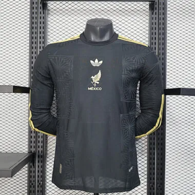 25-26 Mexico black champion player version long sleeve jersey