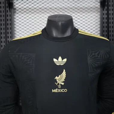 25-26 Mexico black champion player version long sleeve jersey