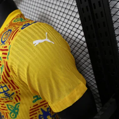 Camisola amarela do Gana de 2025, versão para jogadores, pré-jogo