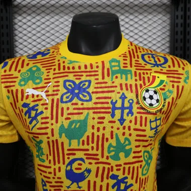 Camisola amarela do Gana de 2025, versão para jogadores, pré-jogo