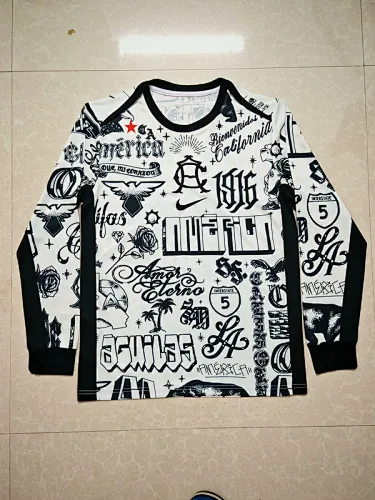 25-26 America white and black long leeve jersey