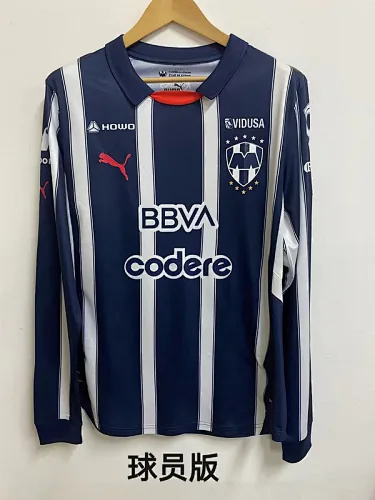 24-25 Camisola de manga comprida da equipa da casa de Monterrey, versão para jogador, tamanhos S-XXL