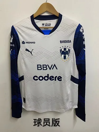24-25 Monterrey (Fora de casa) - Camisola de manga comprida para jogador, tamanhos S-XXL