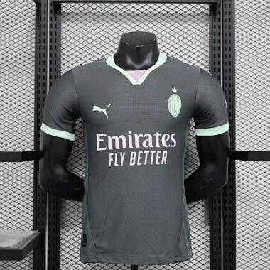 Camiseta del AC Milan, tercera versión para jugadores, para partidos fuera de casa, temporadas 24-25