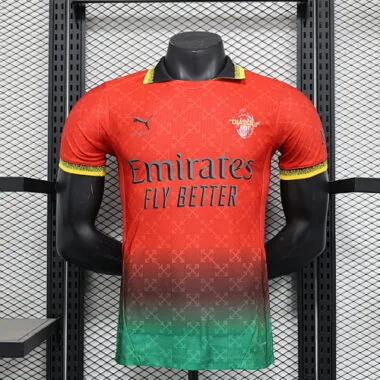 Camiseta del AC Milan de la temporada 24-25, versión especial para jugadores, en rojo y verde