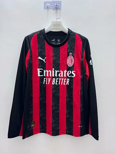 25-26 AC Milan home long sleeve jersey