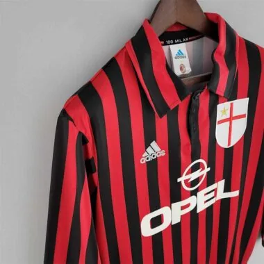Camiseta de manga larga del AC Milan (local) de la temporada 99-00