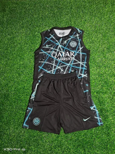 Ensemble gilet noir et bleu de l'Inter Milan 25-26