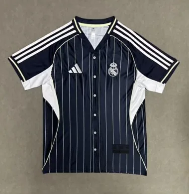 25-26 Real Madrid Dark Blue baseball Jersey