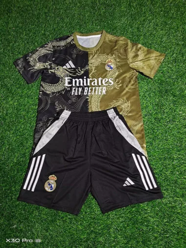 25-26 Real Madrid Gold and Black training suit