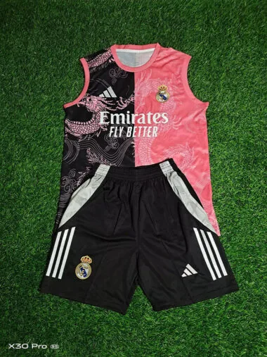 Ensemble débardeur noir et rose du Real Madrid 25-26