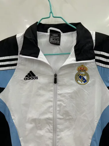 25-26 Real Madrid white ,black and blue windbreaker