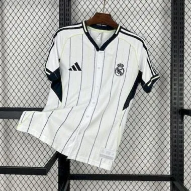 25-26 Real Madrid white Baseball jersey