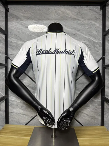 25-26 Real Madrid white player version baseball jersey