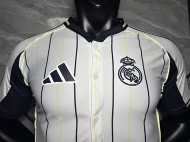 25-26 Real Madrid white player version baseball jersey