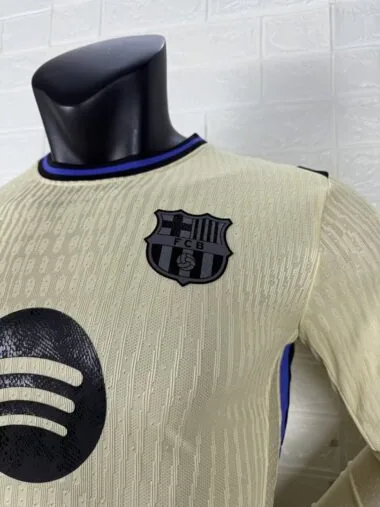 Camisa de manga comprida da equipa de Barcelona para jogos fora de casa, versões dos jogadores, 25-26