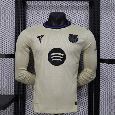 Camiseta de manga larga de la versión para jugadores del Barcelona, partidos fuera de casa, 25-26