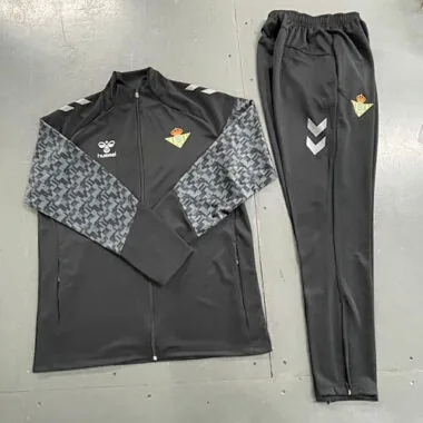 24-25 Real Betis Black half zipper tracksuit