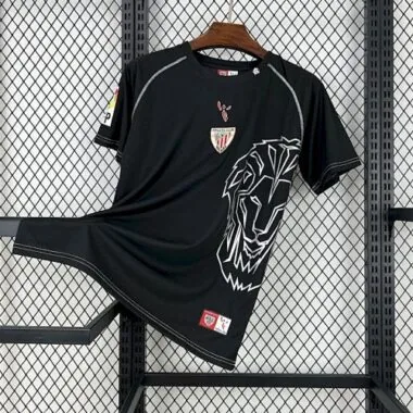 Camisa retro preta do jogo fora de casa do Bilbao, época 2007-2008