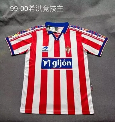 Sporting de Gijon 1999/00 home Retro soccer jerseys