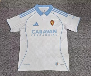 25-26 Real Zaragoza home soccer jersey